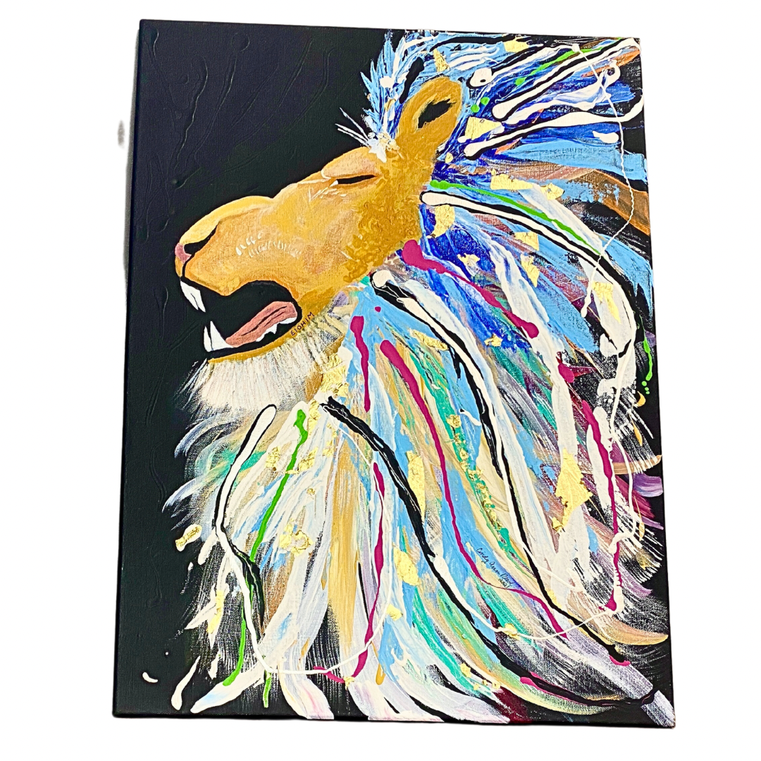 "Lion of the Tribe of Judah" 18" x 24" Mixed Media on canvas